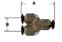 Nickel Plated Brass Push In Metric Union - Y Diagram